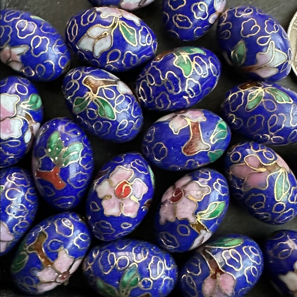 Vintage Oval Cloisonné beads bundle - Picture 2 of 3